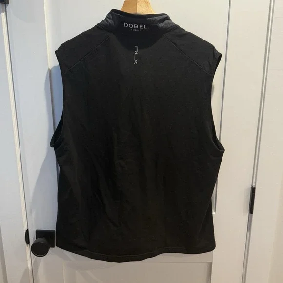 Ralph Lauren RLX Black US Open Tennis Vest Branded Dobel Tequila XL Puffer/Knit